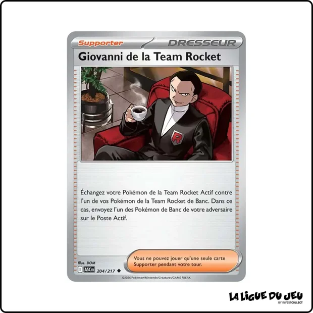 Peu commune - Pokemon - Héros Transcendants - Giovanni de la Team Rocket 204/217
