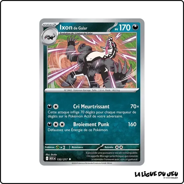 Peu commune - Pokemon - Héros Transcendants - Ixon de Galar 132/217