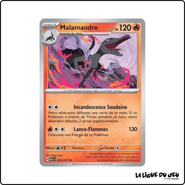 Peu commune - Pokemon - Héros Transcendants - Malamandre 35/217