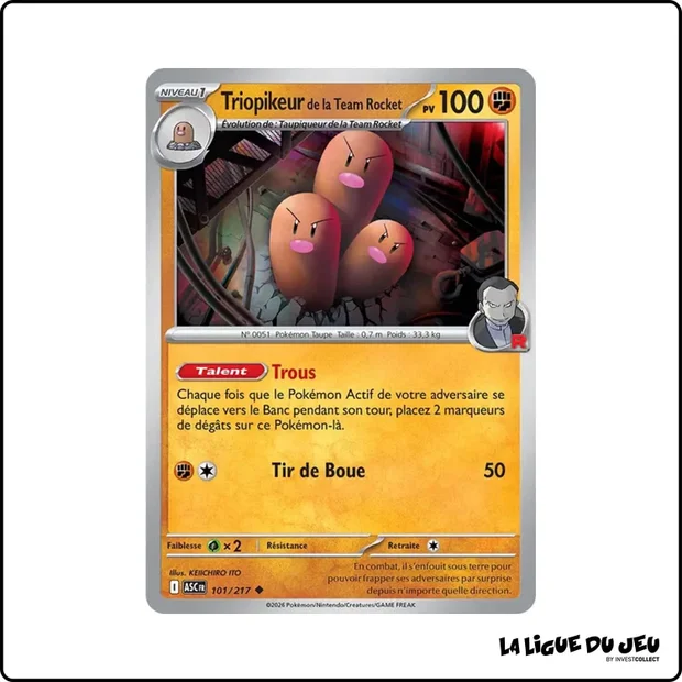 Peu commune - Pokemon - Héros Transcendants - Triopikeur de la Team Rocket 101/217