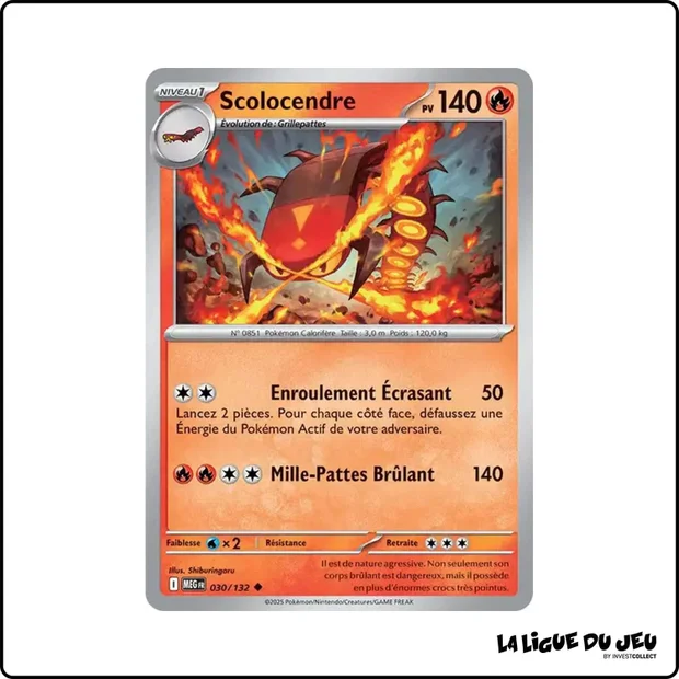 Peu commune - Pokemon - Méga Évolution de Base - Scolocendre 30/132