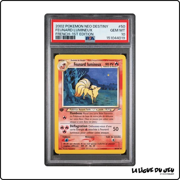 Peu Commune - Pokemon - Neo Destiny - Feunard lumineux - 50/105 - 1er édition - PSA 10 - Français