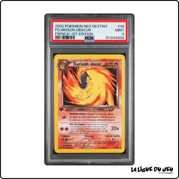 Peu Commune - Pokemon - Neo Destiny - Feurisson obscur - 39/105 - 1er édition - PSA 9 - Français