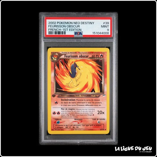 Peu Commune - Pokemon - Neo Destiny - Feurisson obscur - 39/105 - 1er édition - PSA 9 - Français
