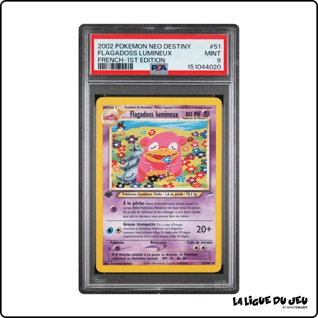 Peu Commune - Pokemon - Neo Destiny - Flagadoss lumineux - 51/105 - 1er édition - PSA 9 - Français
