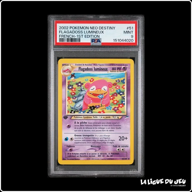 Peu Commune - Pokemon - Neo Destiny - Flagadoss lumineux - 51/105 - 1er édition - PSA 9 - Français