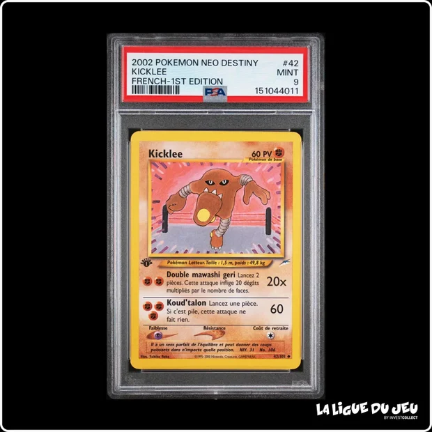 Peu Commune - Pokemon - Neo Destiny - Kicklee - 42/105 - 1er édition - PSA 9 - Français