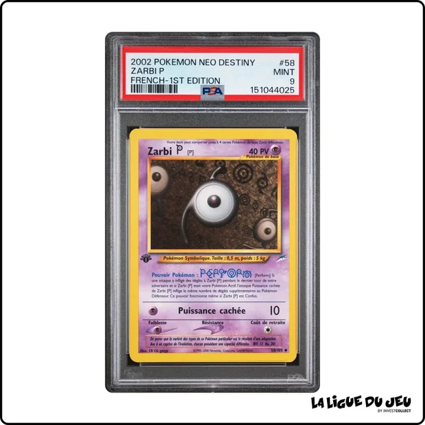 Peu Commune - Pokemon - Neo Destiny - Zarbi P - 58/105 - 1er édition - PSA 9 - Français