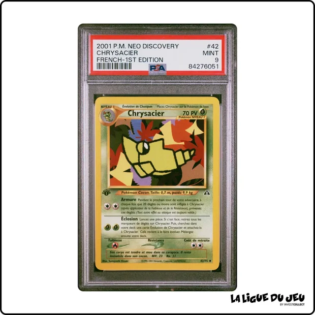 Peu Commune - Pokemon - Neo Discovery - Chrysacier - 42/75 - 1er édition - PSA 9 - Français