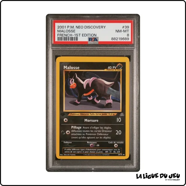 Peu Commune - Pokemon - Neo Discovery - Malosse - 39/75 - 1er édition - PSA 8 - Français