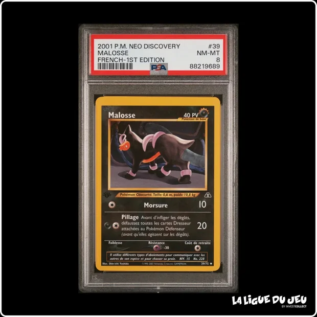Peu Commune - Pokemon - Neo Discovery - Malosse - 39/75 - 1er édition - PSA 8 - Français