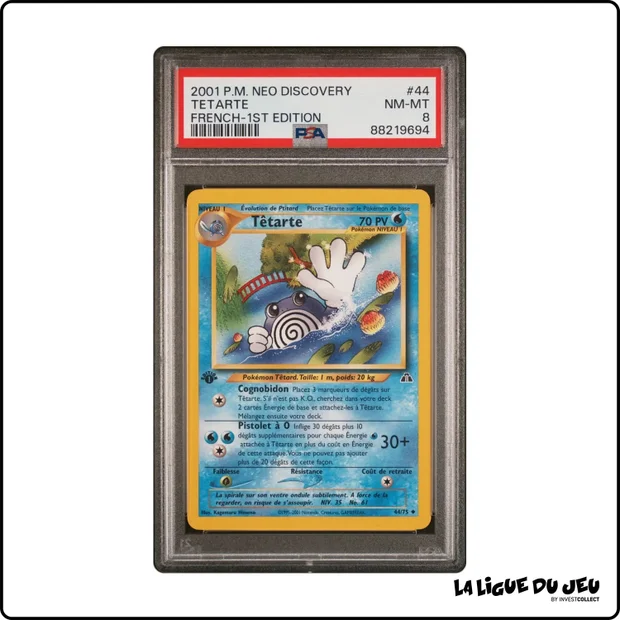 Peu Commune - Pokemon - Neo Discovery - Têtarte - 44/75 - 1er édition - PSA 8 - Français