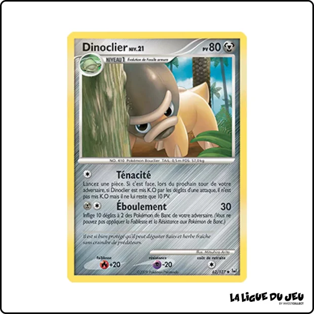 Peu commune - Pokemon - Platine de Base - Dinoclier 62/127