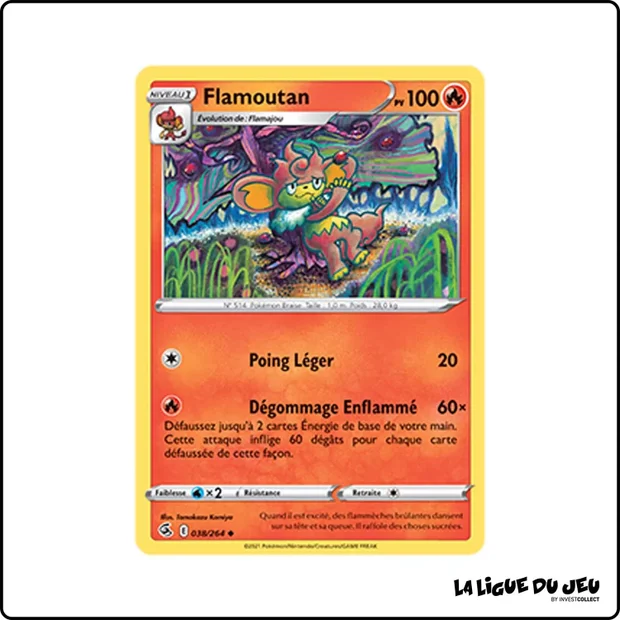 Peu commune - Pokemon - Poing de Fusion - Flamoutan 38/264