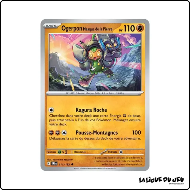 Peu commune - Pokemon - Rivalités Destinées - Ogerpon Masque de la Pierre 111/182