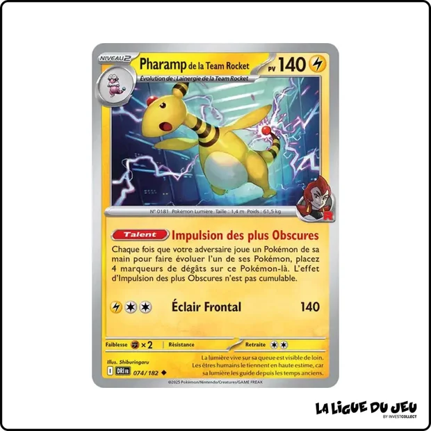 Peu commune - Pokemon - Rivalités Destinées - Pharamp de la Team Rocket 74/182