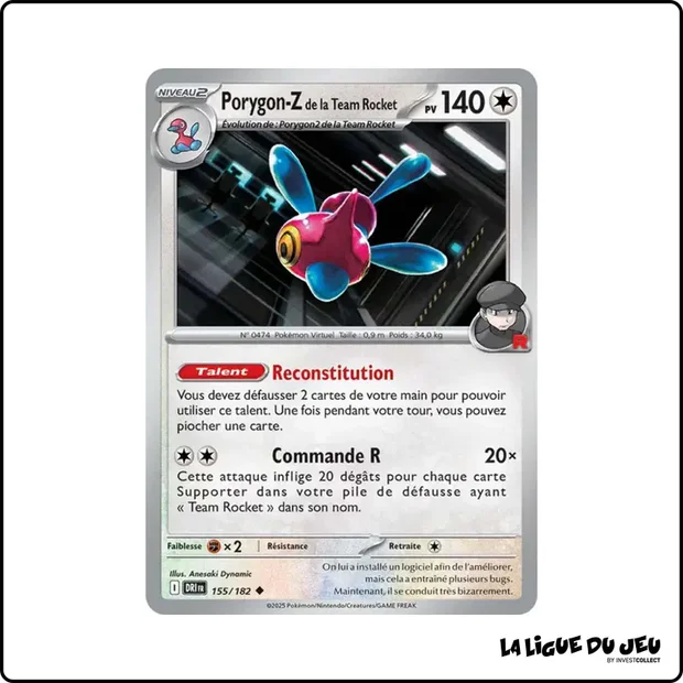 Peu commune - Pokemon - Rivalités Destinées - Porygon-Z de la Team Rocket 155/182