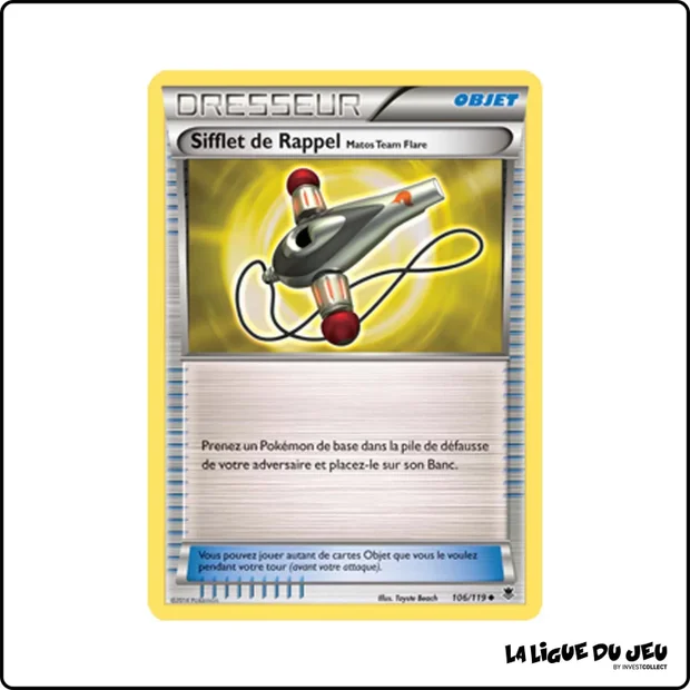 Peu commune - Pokemon - Vigueur Spectrale - Sifflet de Rappel Matos Team Flare 106/119