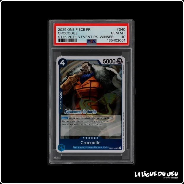 Promo - One Piece - ST15-20 Release Event Winner Pack - Crocodile - OP07-040 - PSA 10 - Français
