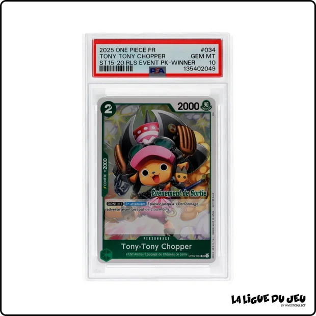 Promo - One Piece - ST15-20 Release Event Winner Pack - Tony-Tony Chopper - OP02-034 - PSA 10 - Français