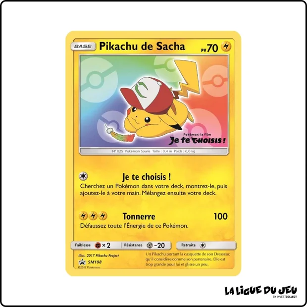 Promo - Pokemon - Soleil et Lune Promo - Pikachu de Sacha SM108