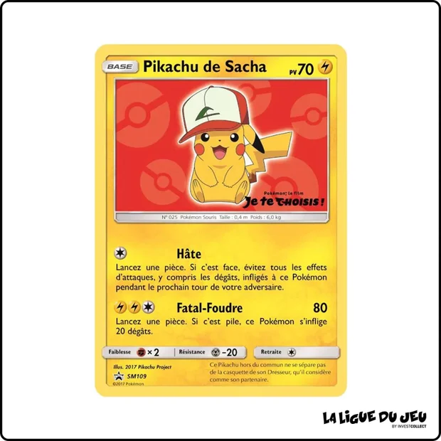 Promo - Pokemon - Soleil et Lune Promo - Pikachu de Sacha SM109