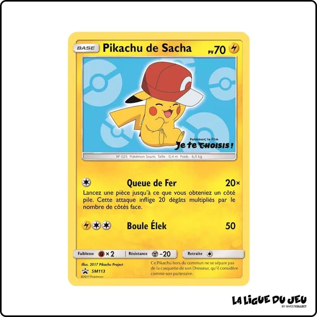 Promo - Pokemon - Soleil et Lune Promo - Pikachu de Sacha SM113
