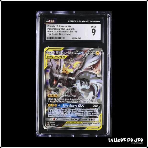Promo - Pokemon - Soleil et Lune Promo - Pikachu y Zekrom GX - SM168 - CGC 9 - Espagnol