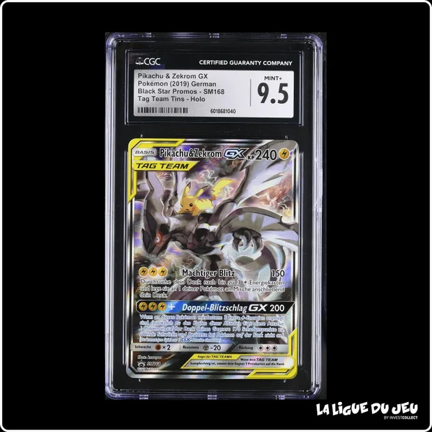 Promo - Pokemon - Soleil et Lune Promo - Pikachu & Zekrom GX - SM168 - CGC 9.5 - Allemand
