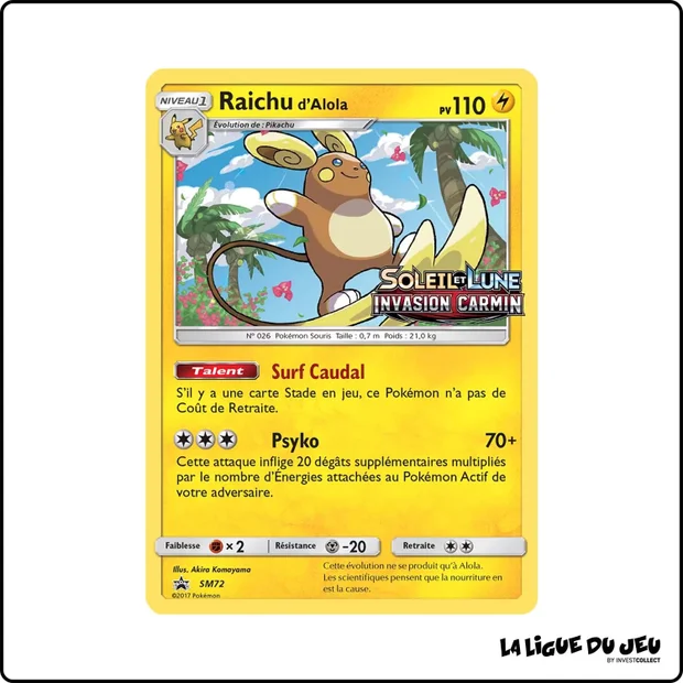Promo - Pokemon - Soleil et Lune Promo - Raichu d'Alola SM72