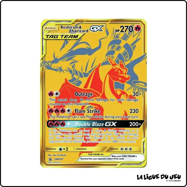 Promo - Pokemon - Soleil et Lune Promo - Reshiram et Dracaufeu GX SM247