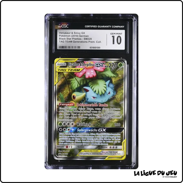 Promo - Pokemon - Soleil et Lune Promo - Venusaur & Snivy GX - SM229 - CGC 9 - Anglais