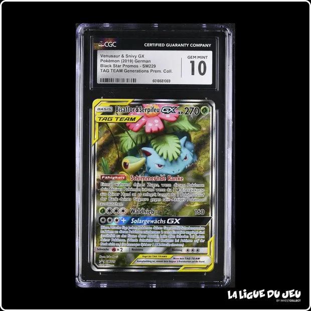 Promo - Pokemon - Soleil et Lune Promo - Venusaur & Snivy GX - SM229 - CGC 9 - Anglais