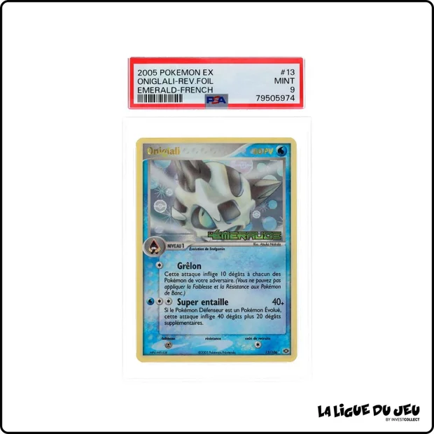 Rare - Pokemon - Émeraude - Oniglali - 13/106 - Reverse foil - PSA 9 - Français