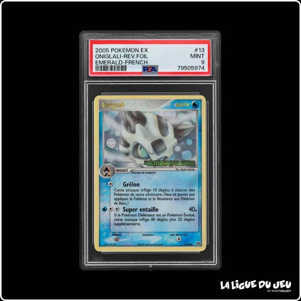 Rare - Pokemon - Émeraude - Oniglali - 13/106 - Reverse foil - PSA 9 - Français