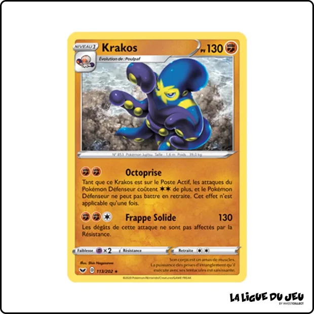 Rare - Pokemon - Épée et Bouclier de Base - Krakos 113/202