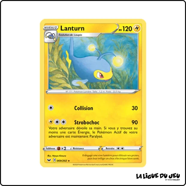 Rare - Pokemon - Épée et Bouclier de Base - Lanturn 69/202