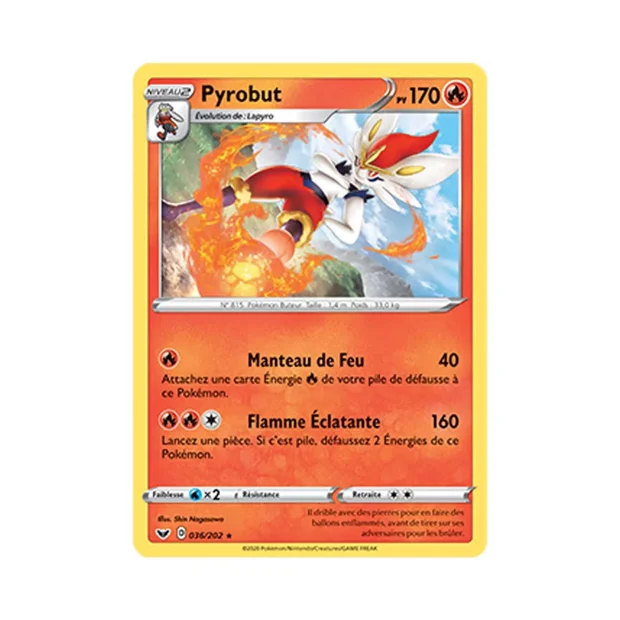 Rare - Pokemon - Épée et Bouclier de Base - Pyrobut 36/202