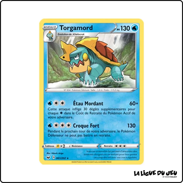 Rare - Pokemon - Épée et Bouclier de Base - Torgamord 61/202
