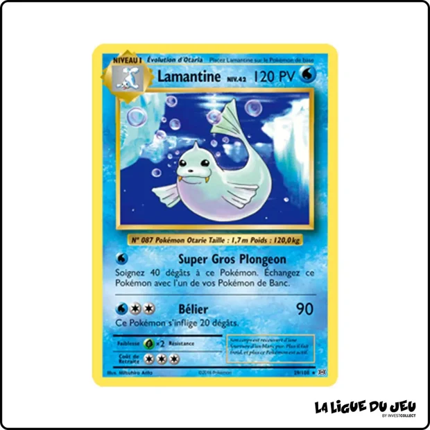 Rare - Pokemon - Évolutions - Lamantine 29/108