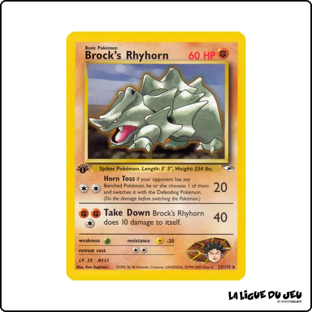 Rare - Pokemon - Gym Heroes - Brock's Rhyhorn 22/132