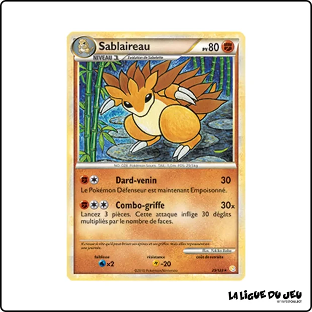 Rare - Pokemon - HeartGold SoulSilver de Base - Sablaireau 29/123
