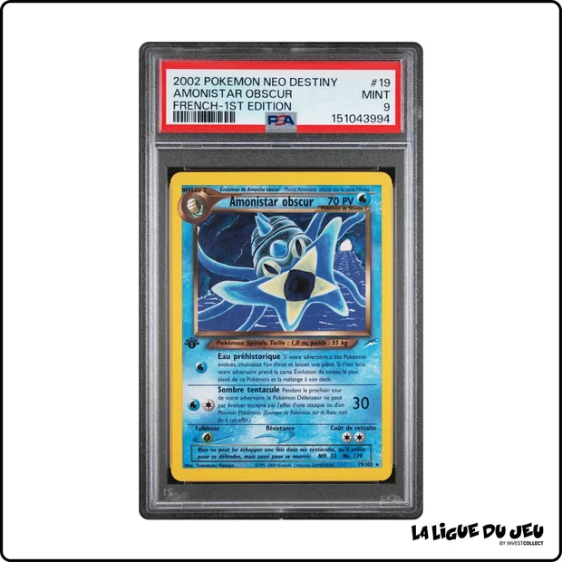 Rare - Pokemon - Neo Destiny - Amonistrar obscur - 19/105 - 1er édition - PSA 9 - Français