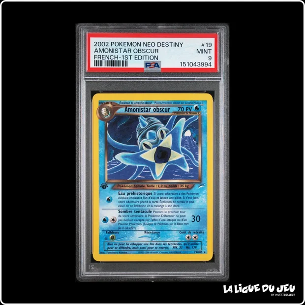 Rare - Pokemon - Neo Destiny - Amonistrar obscur - 19/105 - 1er édition - PSA 9 - Français