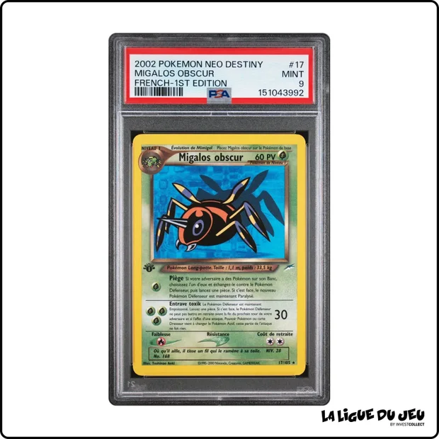 Rare - Pokemon - Neo Destiny - Migalos obscur - 17/105 - 1er édition - PSA 9 - Français