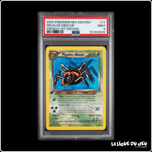Rare - Pokemon - Neo Destiny - Migalos obscur - 17/105 - 1er édition - PSA 9 - Français