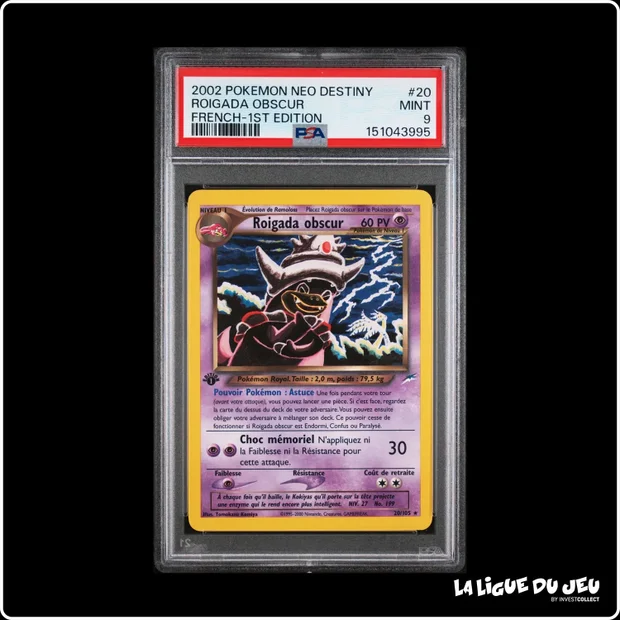 Rare - Pokemon - Neo Destiny - Roigada obscur - 20/105 - 1er édition - PSA 9 - Français