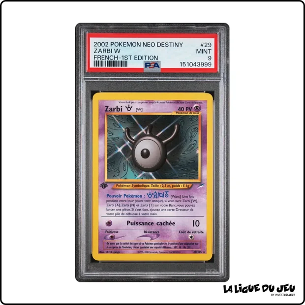 Rare - Pokemon - Neo Destiny - Zarbi W - 29/105 - 1er édition - PSA 9 - Français