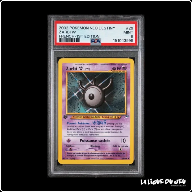 Rare - Pokemon - Neo Destiny - Zarbi W - 29/105 - 1er édition - PSA 9 - Français