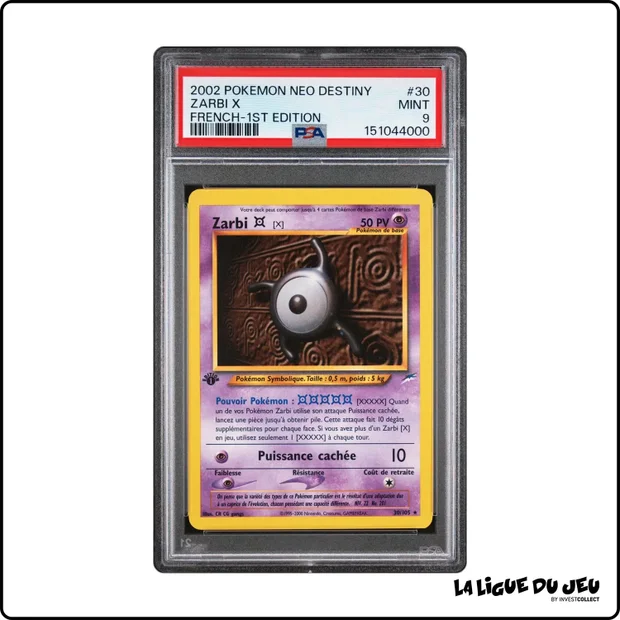 Rare - Pokemon - Neo Destiny - Zarbi X - 30/105 - 1er édition - PSA 9 - Français